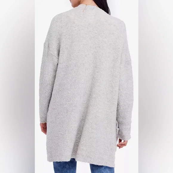 Free People Phantom Long Open-Front Cardigan, Gray - Picture 3 of 14